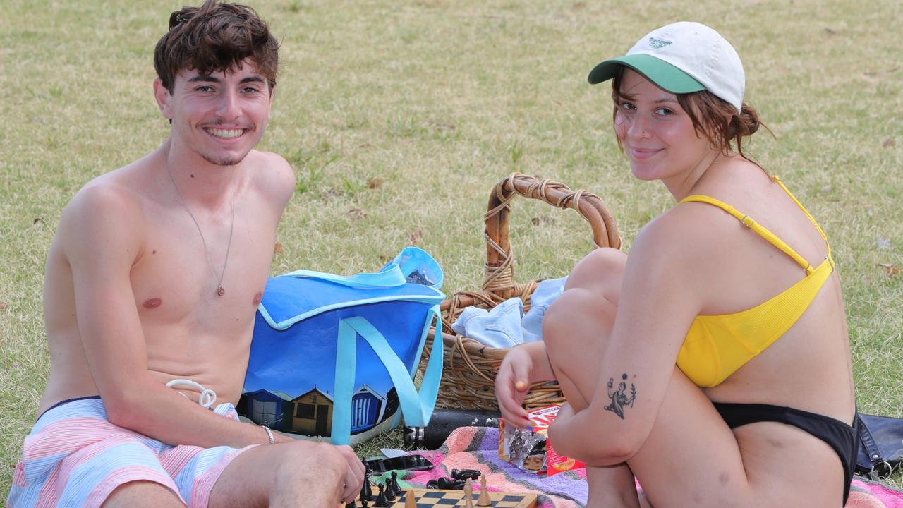 Faces of the Gold Coast, at Broadbeach.Dorothy Goebel and Nicholas Grimbas of Brisbane.  Picture Glenn Hampson