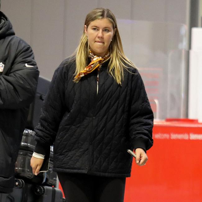 Brittany Higgins at Charles de Gaulle airport. Picture: KCS Presse / MEGA