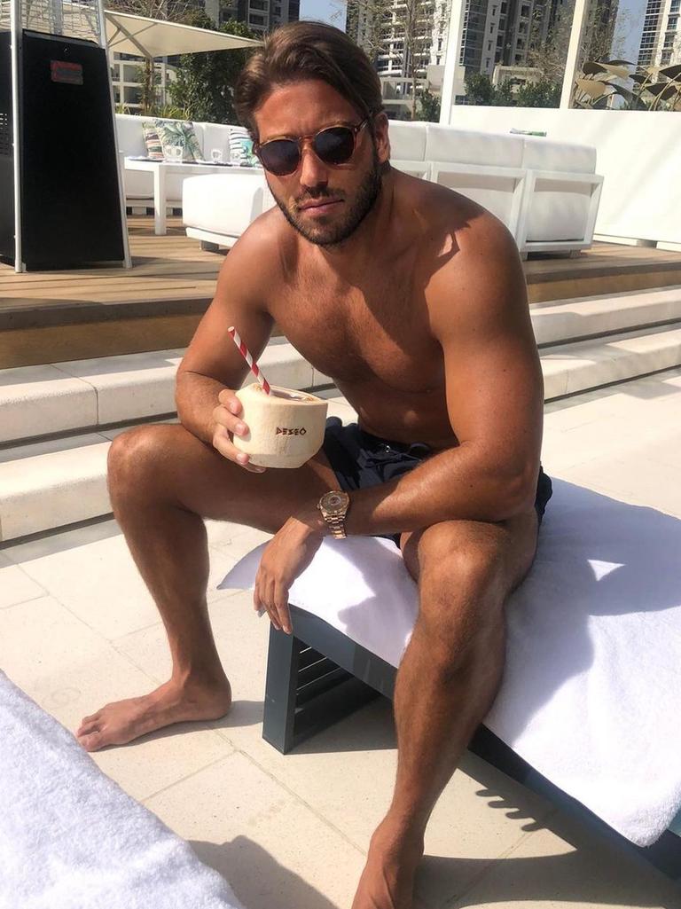 While a TOWIE star shared snaps drinking from a fresh coconut. Picture: Instagram