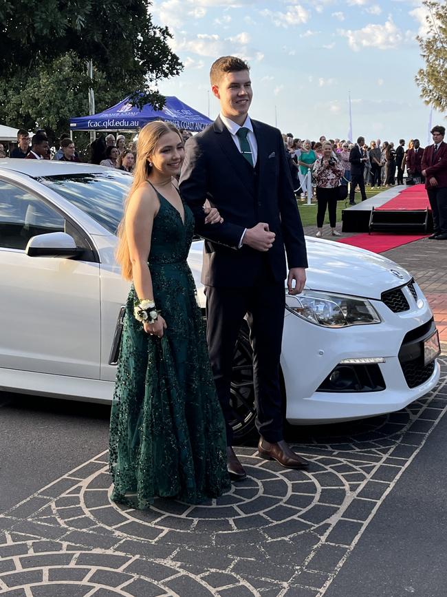 Jo Lewis and Declan Little arrived at the formal in a Holden.