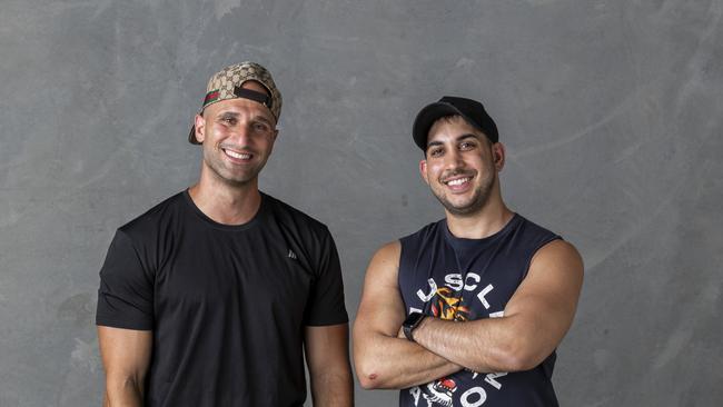 Young guns: Chris Anastasi and Nathaniel Anthony had the right product, right outlet for their business, Muscle Nation, to do well in the Covid-19 pandemic. Picture: Matthew Gianoulis