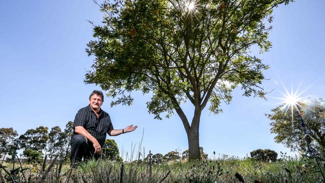 Hume Mayor Geoff Porter at the site that was supposed to become a park. Picture: Tim Carrafa