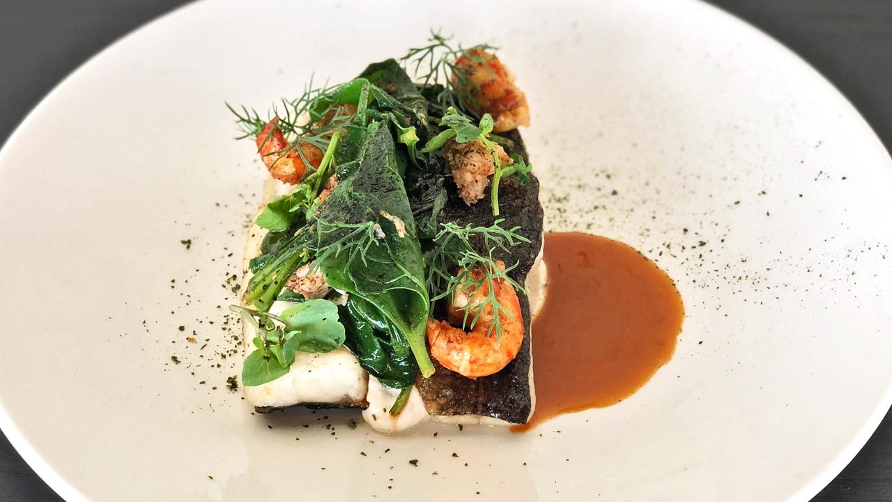 Port Phillip Estate’s roasted Murray cod with warrigal greens.