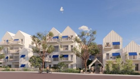 A render of the apartment buildings from Autumn St. Picture: Up Property