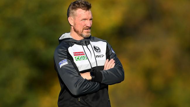 Nathan Buckley says the Pies are happy to travel more to take the pressure of interstate clubs forced into hubs in Queensland. Picture: Getty Images