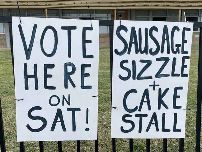 An Aussie call to action outside Port Kembla Public School. Picture: Dylan Arvela