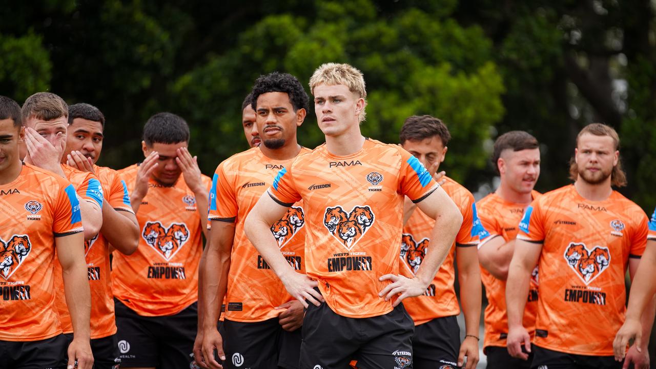 Lachlan Galvin has led from the front from the first day of Tigers pre-season training. Photo: Wests Tigers