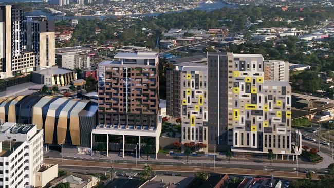 The proposed Mercure hotel (centre) at Queen Street Village.