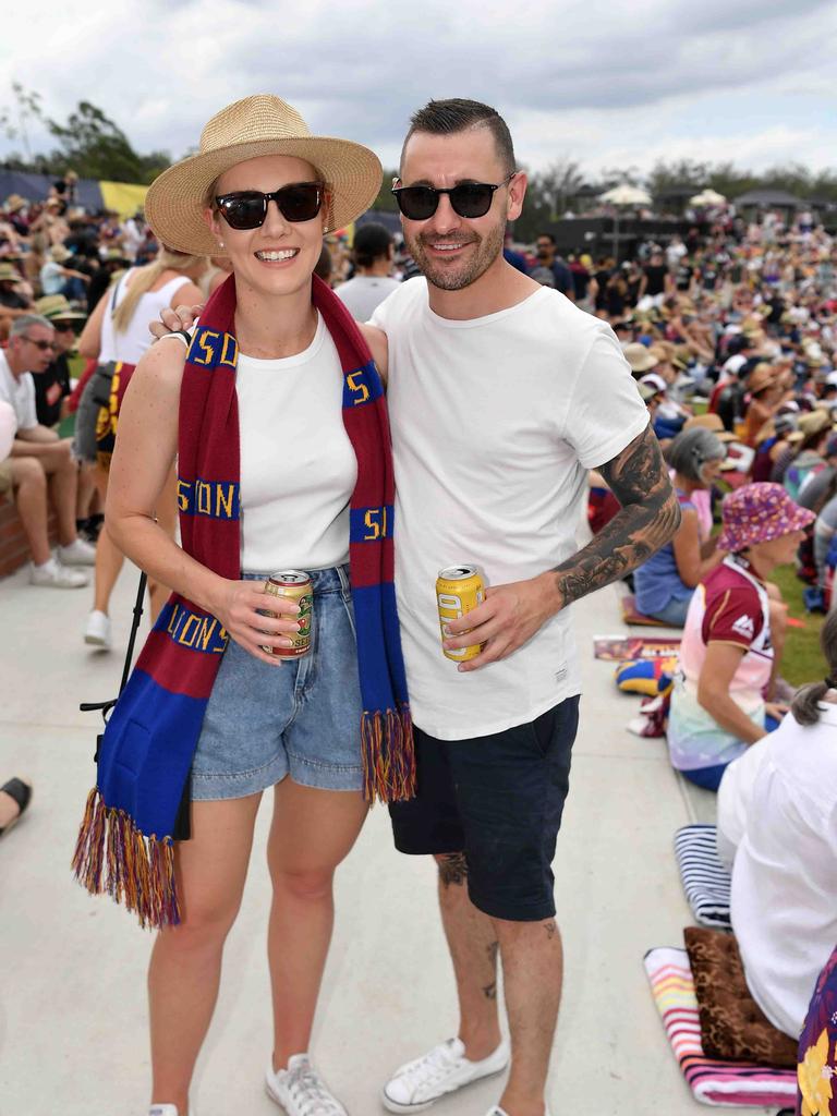 Bree McCarthy and Matt Tooner at the NAB AFLW grand final. Picture: Patrick Woods