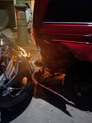 Ow-Yang, 18, was driving a black Mercedes sedan when she crashed into a parked red Mercedes van.