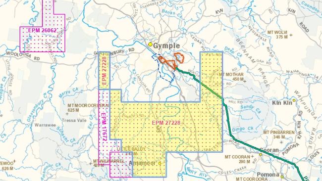 New Gympie Gold has its eye on a large area of land south of the city.