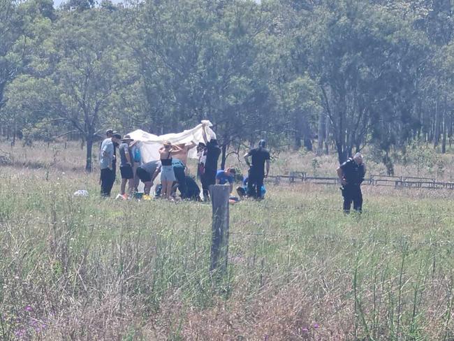 Emergency crews and a rescue helicopter have rushed to a Queensland skydiving hotspot following a mid-air collision between two skydivers Sunday morning. Photo: Jeff Stephens.