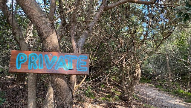 A private property sign erected on public land at Peregian Beach. Picture: Contributed