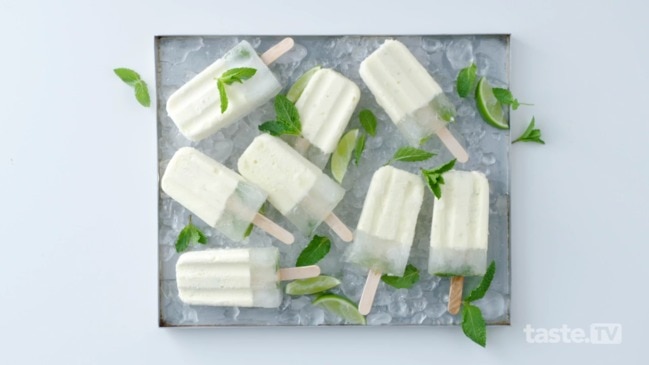 Creamy lime ice blocks with Mojito ice