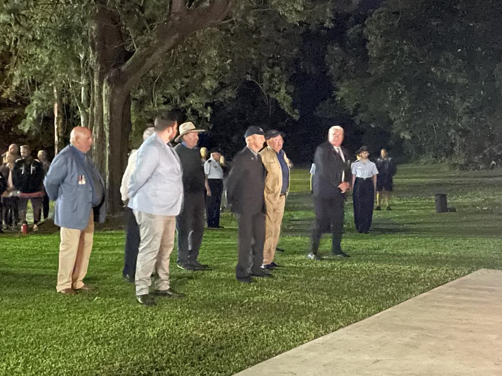 Hundreds gathered at Farleigh Mill just after 5am to join the Farleigh-Northern Beaches RSL sub branch service. Photo: Fergus Gregg
