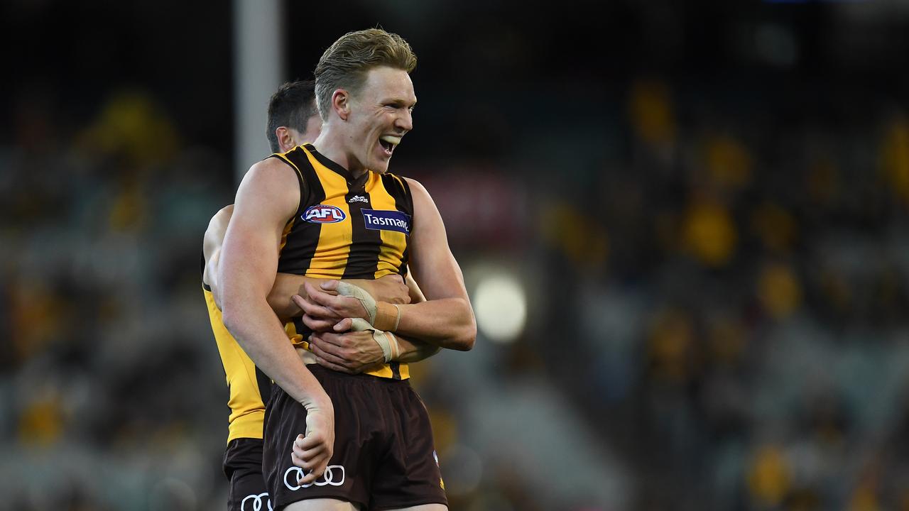 James Sicily celebrates one of his big bombs on Saturday night.