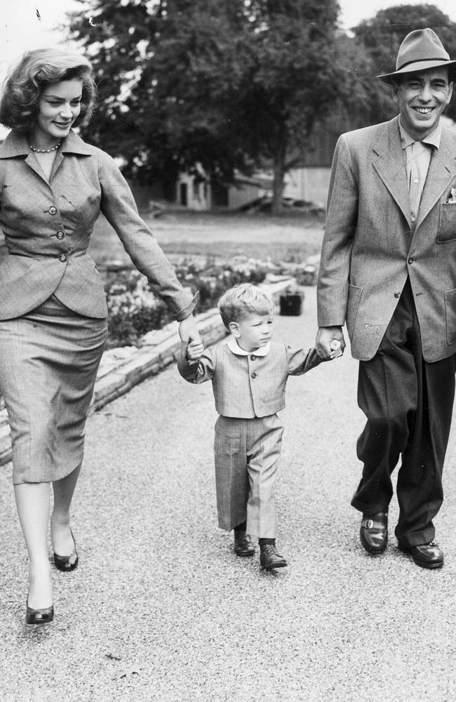 Box office gold on and off screen ... Lauren Bacall and Humphrey Bogart with son Stevie in 1951.