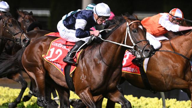 James McDonald rides Cleveland to victory in the Moonee Valley Gold Cup. Photo:Vince Caligiuri/Getty Images.