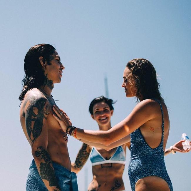 “When we are all appreciating @castillo_13 god like beauty... But I come and ruin the photo haha! “ Picture: Ruby Rose/Instagram