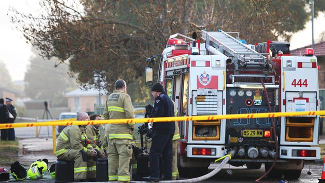 The house fire in Singleton where three children have died. Picture: Peter Lorimer.