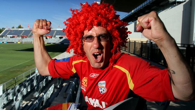 Adelaide United soccer fan Steve Cervaro who has spent thousands of dollars following the team over the past six years.