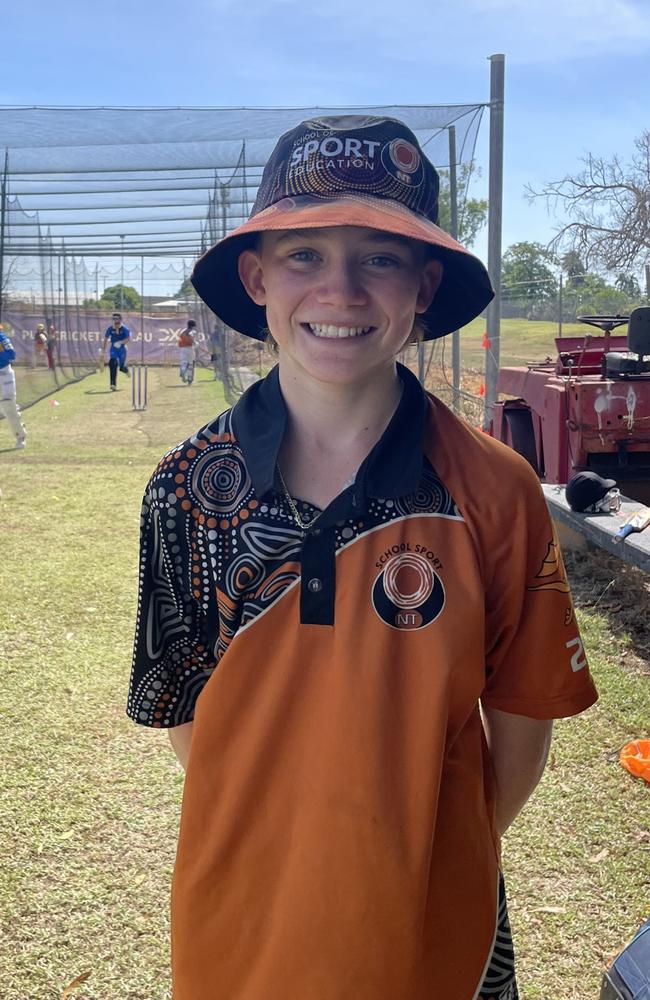 Tye Beer (boys Captain) ahead of the under-12 cricket championships in Darwin. Picture: NT Cricket