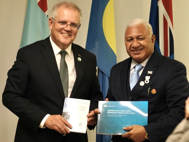 Scott Morrison holds a Pacific Leaders Roundtable during the COP26 Climate Summit in Glasgow. Picture: Adam Taylor