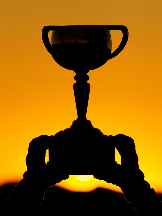 The Cup visits Anzac Hill in Alice Springs. Picture: Mark Stewart