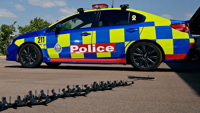 An allegedly stolen car had its tyres blown out by police who deployed road spikes after officers tracked the car for several hours