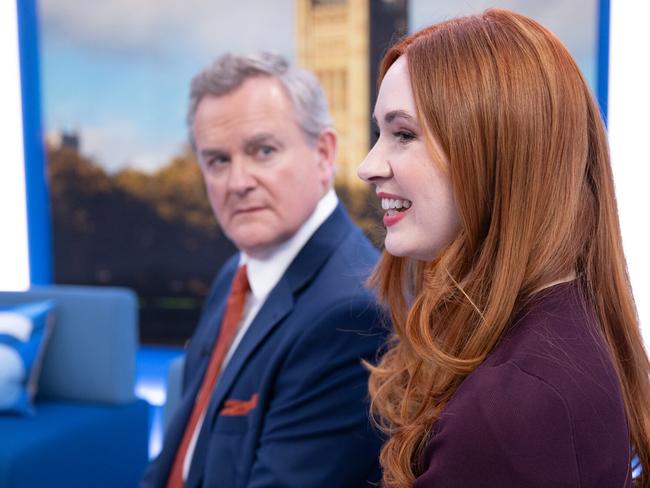 Hugh Bonneville and Karen Gillan in Douglas Is Cancelled.