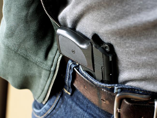 Tucked in a belt pistol being concealed Picture: Istock