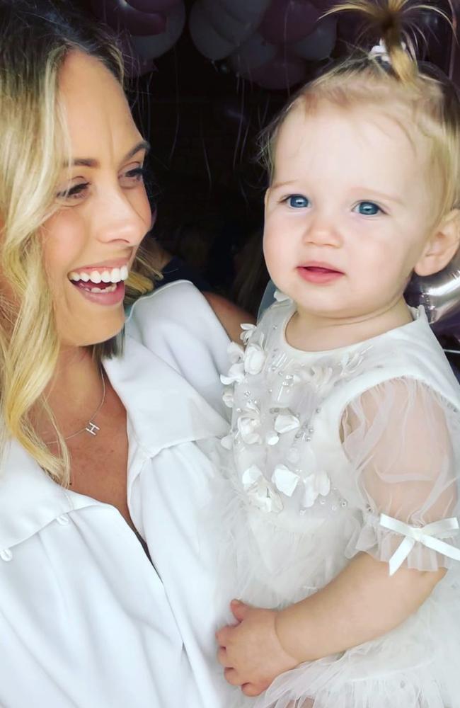 Harper, with aunty Sylvia Jeffreys, turns one. Picture: Instagram