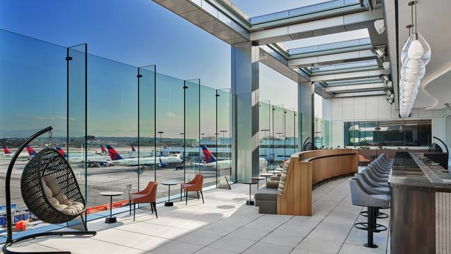 Grab some fresh air at the Sky Deck, Delta Sky Club, LAX.