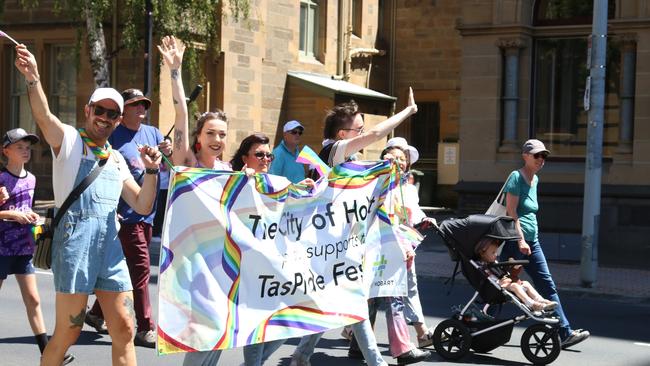 TasPride pride march Hobart 2025. Picture: Elise Kaine
