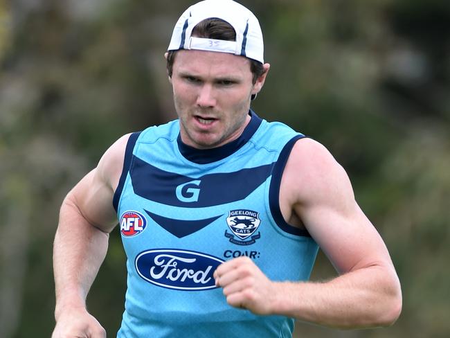 Cats training at Deakin Uni. Patrick Dangerfield. Picture Jay Town.