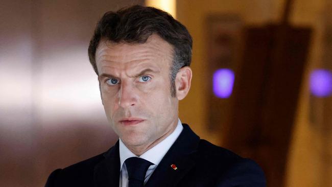 French President Emmanuel Macron at the G20 summit in Bali on Wednesday. Picture: AFP