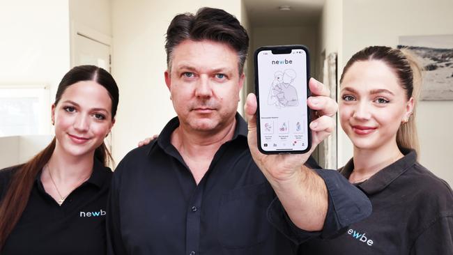 Gold Coast dad Craig Brennan has created a new app just for dads. Part social network, part advice resource, Newbe aims to make a difference for dads who are struggling with mental health, loneliness or just wondering what the heck to do as a new father. Picture Glenn Hampson