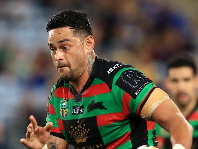 John Sutton of Souths during the South Sydney Rabbitohs v Parramatta Eels NRL round 15 game at ANZ Stadium, Sydney Olympic Park. pic Mark Evans