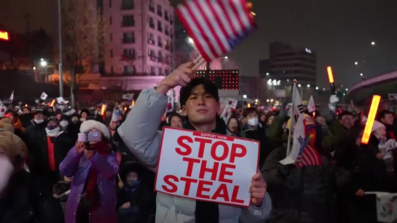 Young conservative man rallies to support South Korea’s Yoon