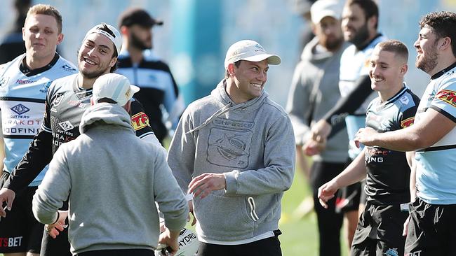 Matt Moylan (centre) is set to return from a hamstring injury.