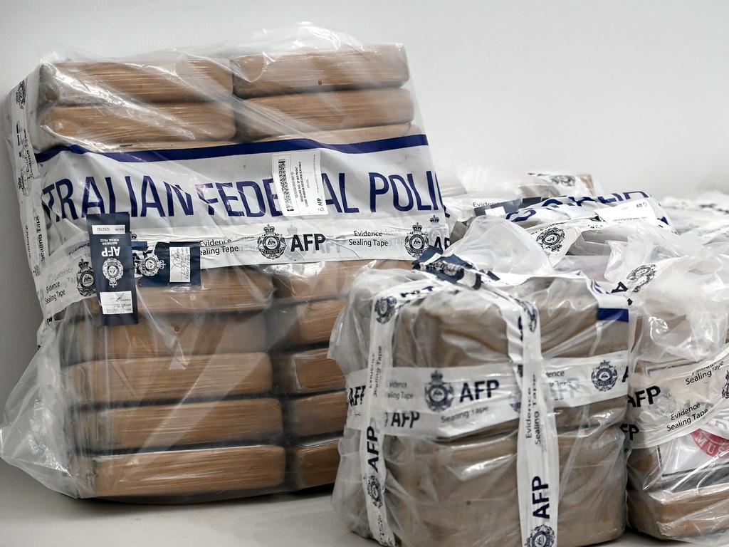 Images of 2.34 tonnes of cocaine allegedly imported into Australia by sea. Picture: John Gass