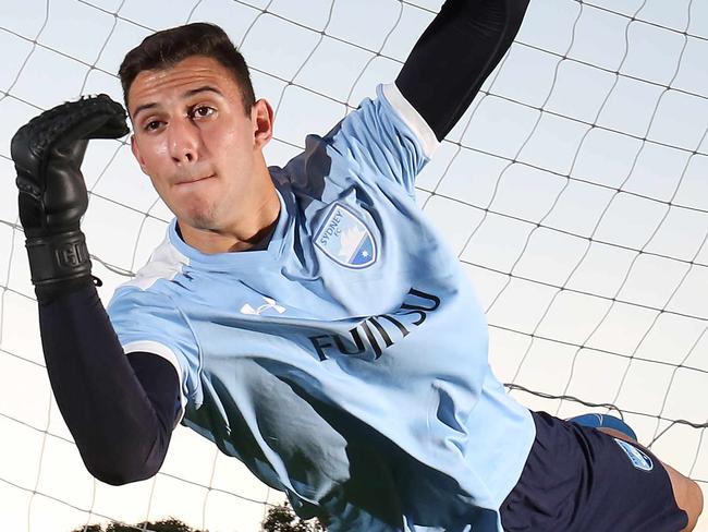 FAIRFIELD ADVANCE/AAP. Young Sydney FC soccer player and goalie Adam Pavlesic poses for photos at Mount Vernon, Thursday, 3rd October 2019. Adam has been named in the Australian Joeys team heading to the World Cup where he will also have to sit his HSC exams while overseas. (AAP IMAGE / Robert Pozo)