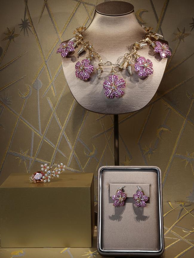 Pieces from Tiffany & Co.’s latest high jewellery collection, on display in Shanghai, China. Picture: Tiffany & Co.