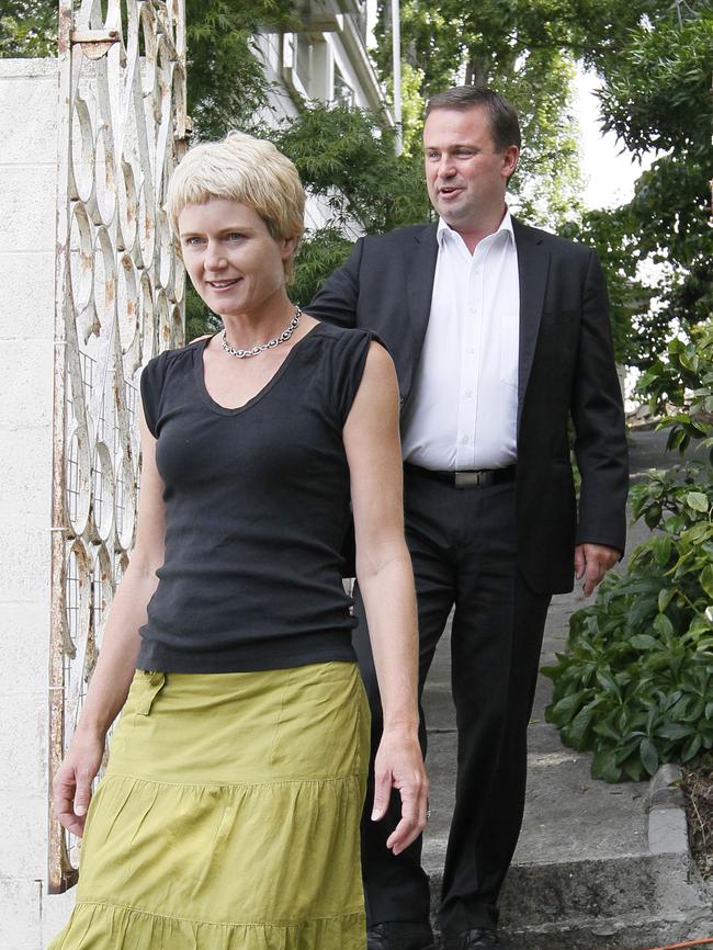 Larissa and David Bartlett in 2011 on the day David resigned as premier of Tasmania. Picture: Nikki Davis-Jones