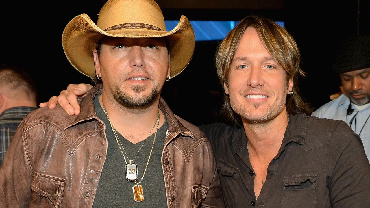 Jason Aldean (left) and Keith Urban attend the 2013 CMT Music awards at the Bridgestone Arena on June 5, 2013 in Nashville, Tennessee. Picture: Rick Diamond/Getty Images