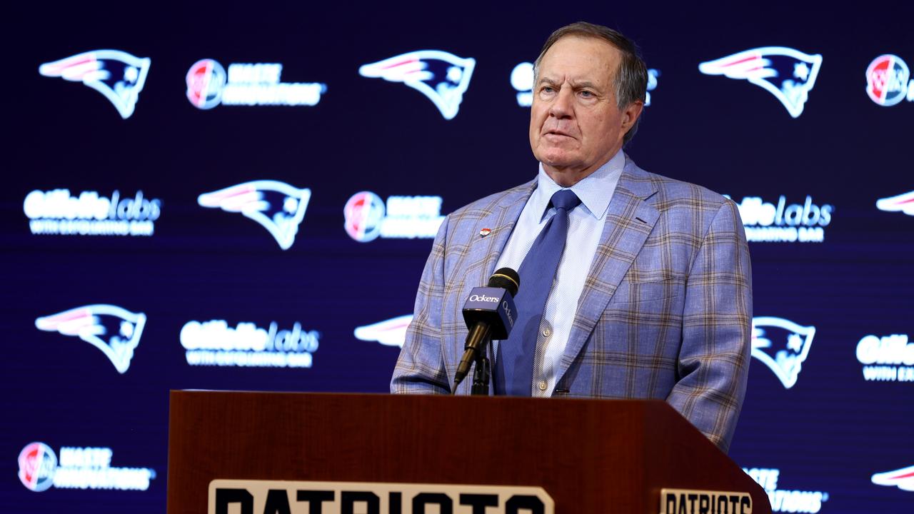 FOXBOROUGH, MASSACHUSETTS - JANUARY 11: Head coach Bill Belichick of the New England Patriots speaks to the media during a press conference at Gillette Stadium on January 11, 2024 in Foxborough, Massachusetts. Belichick announced he is stepping down as head coach after 24 seasons with the team. (Photo by Maddie Meyer/Getty Images)