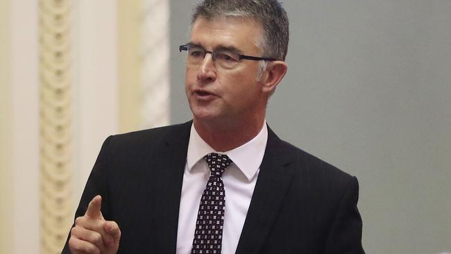 MP Tim Mander during Question time asking Police Minister Mark Ryan about the failings in the DV alert system. Pic Peter Wallis