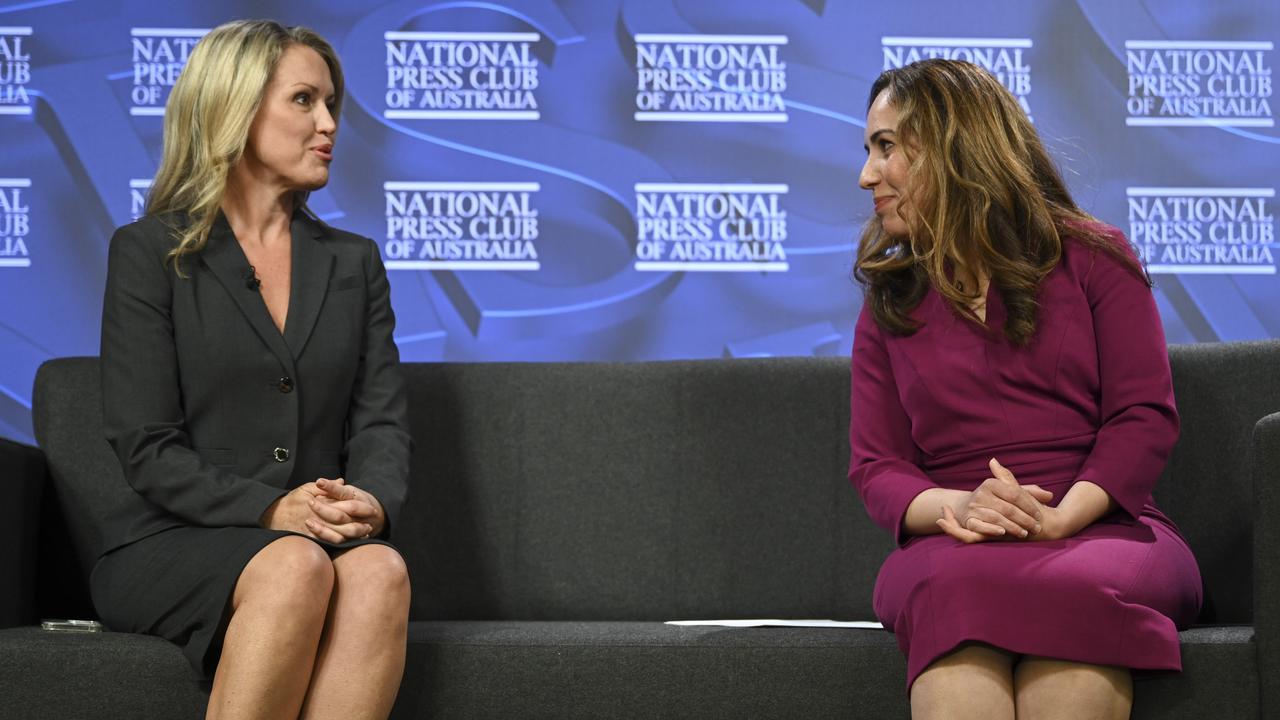 Human rights activist lawyer Jennifer Robinson (left) expressed concern over the possibility of another Trump administration. Picture: NCA NewsWire / Martin Ollman