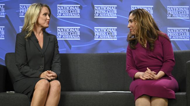 Human rights activist lawyer Jennifer Robinson (left) expressed concern over the possibility of another Trump administration. Picture: NCA NewsWire / Martin Ollman