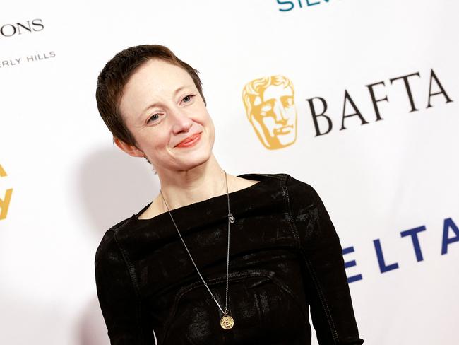 English actress Andrea Riseborough arrives for the BAFTA Tea Party at the Four Seasons Hotel in Los Angeles, California, on January 14, 2023. (Photo by Michael Tran / AFP)